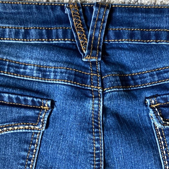 Blue Identity Denim Jean Cuffed Shorts Flap Button Back Pockets Size 16 P - Picture 8 of 13
